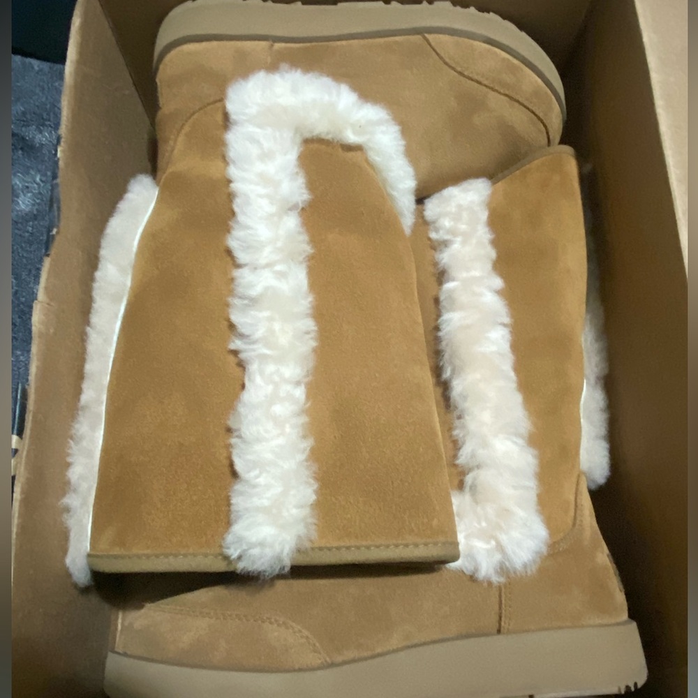 Chestnut Uggs; Resistant suede Fur boots
